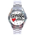 Dudes with Tattoos Stainless Steel Analogue Watch (Round) Front