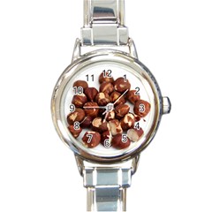 Hazelnuts Round Italian Charm Watch by hlehnerer