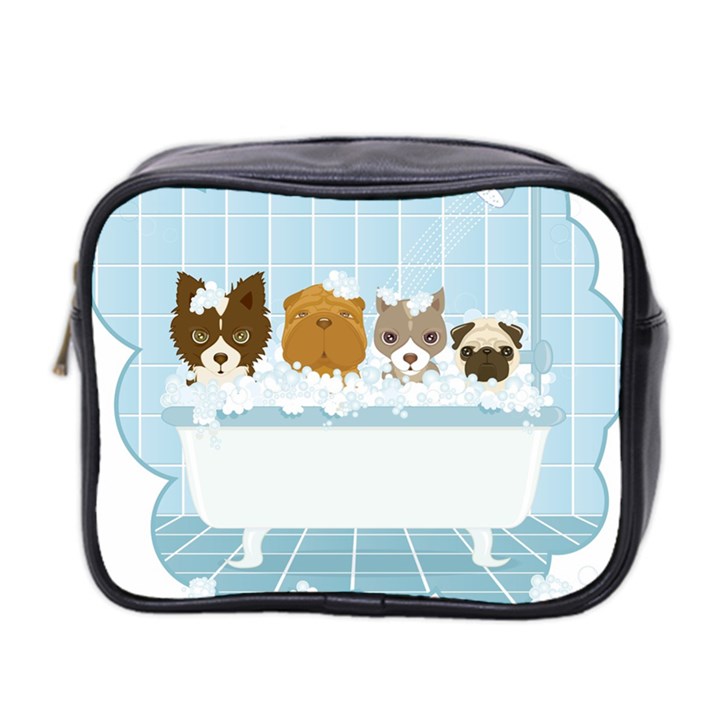 Dogs in Bath Mini Travel Toiletry Bag (Two Sides)