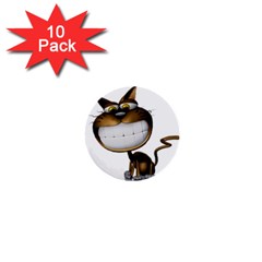 Funny Cat 1  Mini Button (10 Pack) by cutepetshop