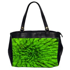 A Beautiful Green Flower Oversize Office Handbag (two Sides)