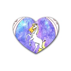 Framed Unicorn Drink Coasters 4 Pack (heart)  by mysticalimages