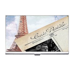French Postcard Vintage Paris Eiffel Tower Business Card Holder