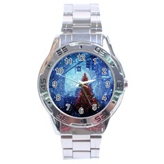 Elegant Winter Snow Flakes Gate Of Victory Paris France Stainless Steel Watch (men s) by chicelegantboutique