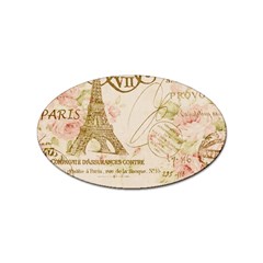 Floral Eiffel Tower Vintage French Paris Art Sticker 100 Pack (oval) by chicelegantboutique