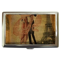 Vintage Paris Eiffel Tower Elegant Dancing Waltz Dance Couple  Cigarette Money Case by chicelegantboutique