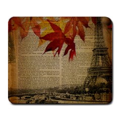 Elegant Fall Autumn Leaves Vintage Paris Eiffel Tower Landscape Large Mouse Pad (rectangle) by chicelegantboutique