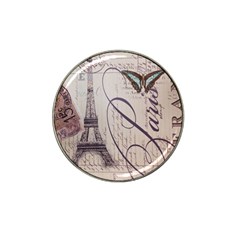 Vintage Scripts Floral Scripts Butterfly Eiffel Tower Vintage Paris Fashion Golf Ball Marker (for Hat Clip) by chicelegantboutique