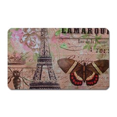 Girly Bee Crown  Butterfly Paris Eiffel Tower Fashion Magnet (rectangular) by chicelegantboutique