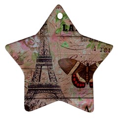 Girly Bee Crown  Butterfly Paris Eiffel Tower Fashion Star Ornament (two Sides) by chicelegantboutique