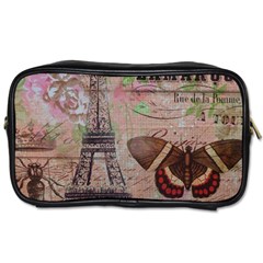 Girly Bee Crown  Butterfly Paris Eiffel Tower Fashion Travel Toiletry Bag (two Sides) by chicelegantboutique