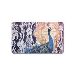 Damask French Scripts  Purple Peacock Floral Paris Decor Magnet (name Card) by chicelegantboutique