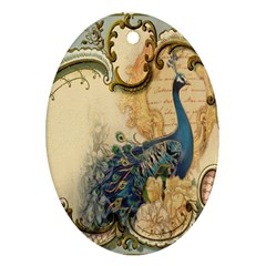 Victorian Swirls Peacock Floral Paris Decor Oval Ornament by chicelegantboutique