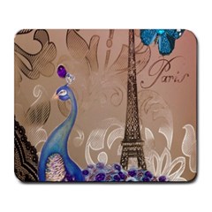Modern Butterfly  Floral Paris Eiffel Tower Decor Large Mouse Pad (rectangle) by chicelegantboutique