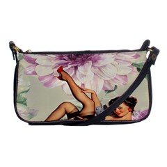 Gil Elvgren Pin Up Girl Purple Flower Fashion Art Evening Bag by chicelegantboutique