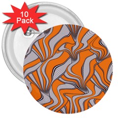 Foolish Movements Swirl Orange 3  Button (10 Pack) by ImpressiveMoments