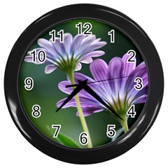 Flower Wall Clock (black) by Siebenhuehner