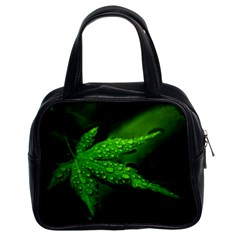 Leaf With Drops Classic Handbag (two Sides) by Siebenhuehner