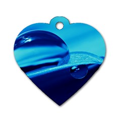 Waterdrops Dog Tag Heart (two Sided) by Siebenhuehner