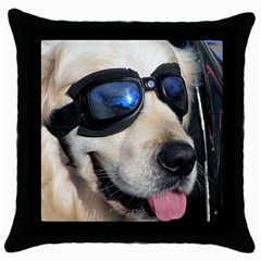 Cool Dog  Black Throw Pillow Case by Siebenhuehner