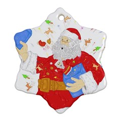 Santa Surprise Snowflake Ornament (two Sides)