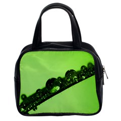 Green Drops Classic Handbag (two Sides) by Siebenhuehner