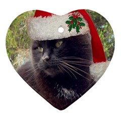 Christmas Kitty Heart Ornament