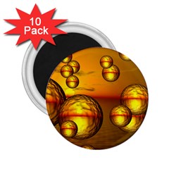 Sunset Bubbles 2 25  Button Magnet (10 Pack) by Siebenhuehner