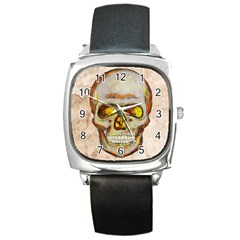 Warm Skull Square Leather Watch by Contest1775858