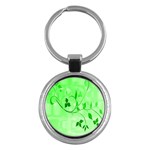 Floral Green Key Chain (Round)