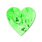 Floral Green Magnet (Heart)