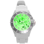 Floral Green Plastic Sport Watch (Large)