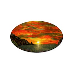 Alyssa s Sunset By Ave Hurley Artrevu - Sticker (oval)