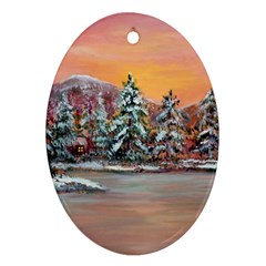  jane s Winter Sunset   By Ave Hurley Of Artrevu   Ornament (oval)