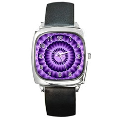 Mandala Square Leather Watch