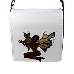 Faerie Nymph Fairy With Outreaching Hands Flap Closure Messenger Bag (large) by goldenjackal