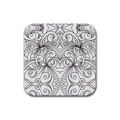 Drawing Floral Doodle 1 Drink Coasters 4 Pack (square) by MedusArt