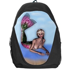 Mermaid On The Beach Backpack Bag by goldenjackal