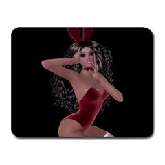 Miss Bunny In Red Lingerie Small Mouse Pad (rectangle) by goldenjackal
