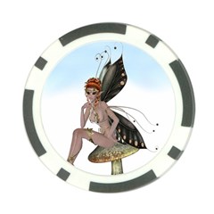 Fairy Sitting On A Mushroom Poker Chip by goldenjackal