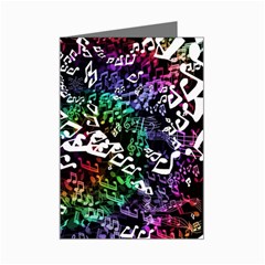 Urock Musicians Twisted Rainbow Notes  Mini Greeting Card (8 Pack) by UROCKtheWorldDesign