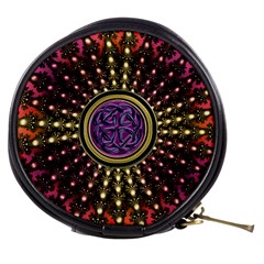 Hot Lavender Celtic Fractal Framed Mandala Mini Makeup Case by UROCKtheWorldDesign