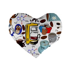 Just Bring Me Coffee 16  Premium Heart Shape Cushion  by StuffOrSomething