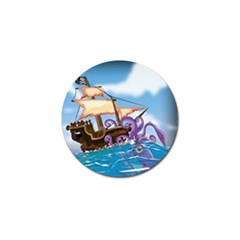 Piratepirate Ship Attacked By Giant Squid  Golf Ball Marker 10 Pack by NickGreenaway