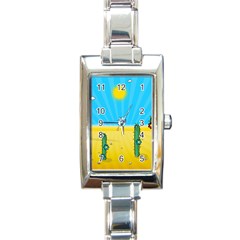 Cactus Rectangular Italian Charm Watch by NickGreenaway