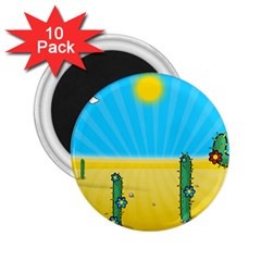 Cactus 2 25  Button Magnet (10 Pack) by NickGreenaway