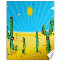 Cactus Canvas 11  X 14  (unframed) by NickGreenaway