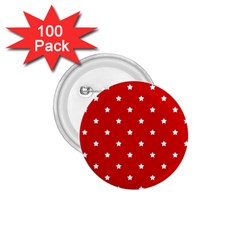 White Stars On Red 1 75  Button (100 Pack) by StuffOrSomething