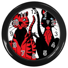 Cool Cats Wall Clock (black) by StuffOrSomething