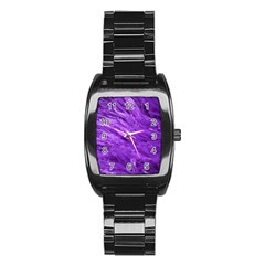 Purple Tresses Stainless Steel Barrel Watch by FunWithFibro